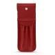 Etui cuir pour deux stylos - Tomate ( Pantone 187C ) 