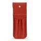 Custodia cuoio per due penne - Papaye ( Pantone 180C ) 