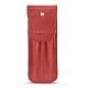 Etui cuir pour deux stylos - Cerise vintage ( Pantone 185C ) 