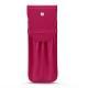 Etui cuir pour deux stylos - Rose fluo