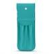 Custodia cuoio per due penne - Bleu fluo