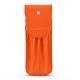 Leather case for 2 pens - Orange fluo