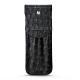 Etui cuir pour deux stylos - Autruche nero