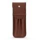 Etui cuir pour deux stylos - Marron délicat