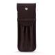 Leather case for 2 pens - Marron envoûtant