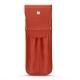 Leather case for 2 pens - Arange clouquié