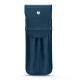 Custodia cuoio per due penne - Blu mediterran