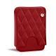 Custodia in cuoio per carte da visita - 20 carte - Rouge - Couture ( Nappa - Pantone 199C ) 