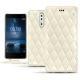 Housse cuir Nokia 8 - Blanc - Couture ( Bologna - White ) 