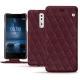 Custodia in pelle Nokia 8 - Lie de vin - Couture ( Pantone 5115C ) 