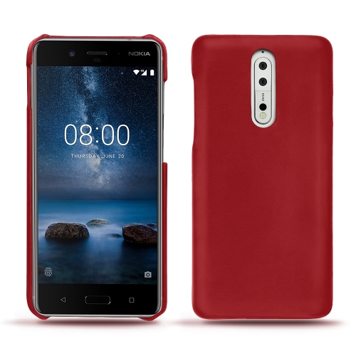 Custodia in pelle Nokia 8Rouge ( Nappa - Pantone #d50032 ) 
