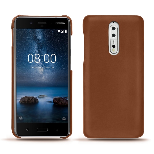 Custodia in pelle Nokia 8Marron ( Nappa - Pantone #8B4720 ) 