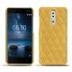 Coque cuir Nokia 8 - Mimosa - Couture ( Pantone 141C ) 
