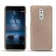 Coque cuir Nokia 8 - Taupe vintage ( Pantone 7530C ) 