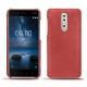 Nokia 8 leather cover - Cerise vintage ( Pantone 185C ) 