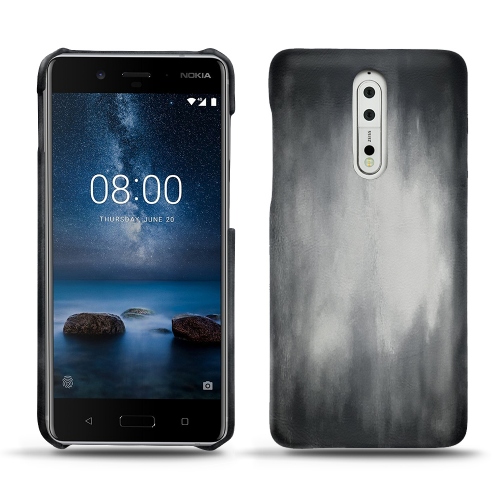 Custodia in pelle Nokia 8Gris Patine