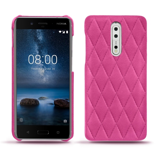 Protections haut de gamme (coques, étuis, housses) fabriquées main pour Nokia 8 Rose BB - Couture ( Pantone #DB599F )