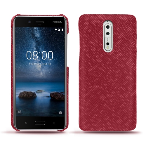 Capa em pele Nokia 8Rouge passion ( Pantone #a6192e ) 