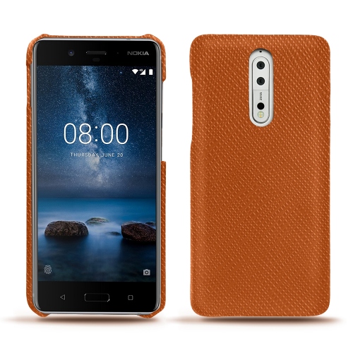Funda de piel Nokia 8Orange vibrant ( Pantone #e36b39 ) 