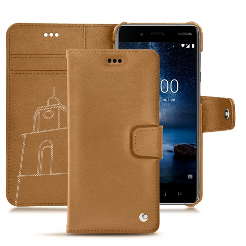 Housses, coques et étuis sur-mesure en cuir pour Nokia 8 par NoreveCastan esparciate ( Pantone #824F2A )