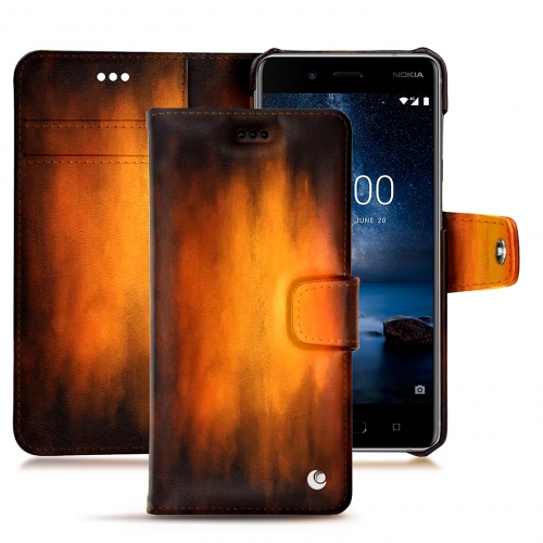 Custodia in pelle Nokia 8 Tradition BFauve Patine