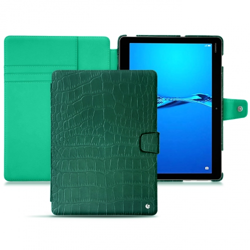 Capa em pele Huawei MediaPad M3 Lite 10Crocodile pino ( Pantone #173F35 ) 