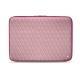 Leather sleeve for 11' laptop - Griffe 2 - Rose - Couture ( Nappa - Pantone 2365C ) 