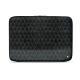 Leather sleeve for 11' laptop - Griffe 2 - Onyx - Couture