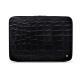 Leather sleeve for 11' laptop - Griffe 2 - Crocodile nero