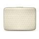 Leather sleeve for 13' laptop - Griffe 2 - Blanc - Couture ( Bologna - White ) 