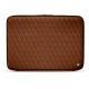 Leather sleeve for 15' laptop - Griffe 2 - Marron - Couture ( Nappa - Pantone 1615C ) 