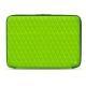 Leather sleeve for 15' laptop - Griffe 2 - Vert fluo - Couture
