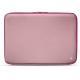 Leather sleeve for 17' laptop - Griffe 2 - Rose ( Nappa - Pantone 2365C ) 