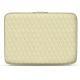 Funda de piel para ordenador portatil 17' - Griffe 2 - Ivoire - Couture ( Sleek P C12 - White ) 