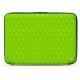 Funda de piel para ordenador portatil 17' - Griffe 2 - Vert fluo - Couture