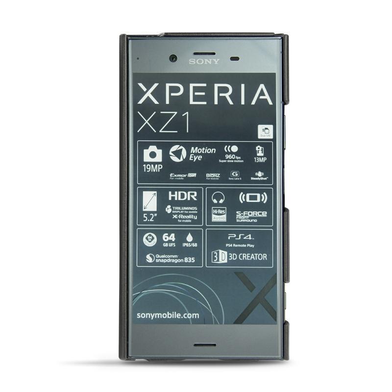Sony Xperia XZ1 leather cover - Noir ( Nappa - Black ) 