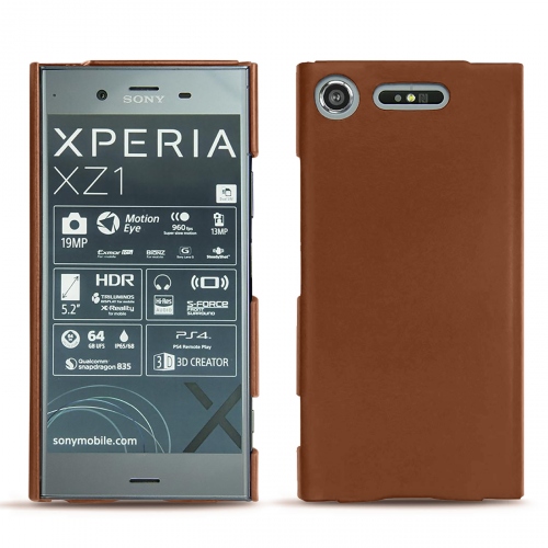 Sony Xperia XZ1 leather caseMarron ( Nappa - Pantone #8B4720 ) 