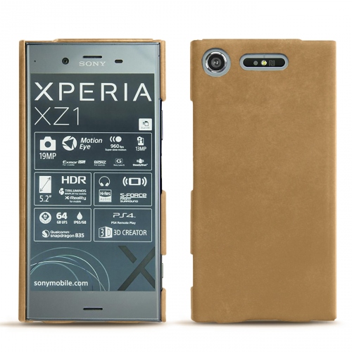 Capa em pele Sony Xperia XZ1Sable vintage ( Pantone #9b7340 ) 