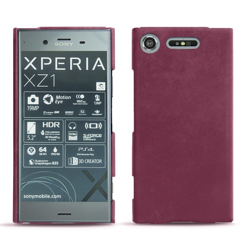 Capa em pele Sony Xperia XZ1Prune vintage ( Pantone #612434 ) 