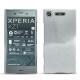 Coque cuir Sony Xperia XZ1 - Platinium ( Pantone 877C ) 