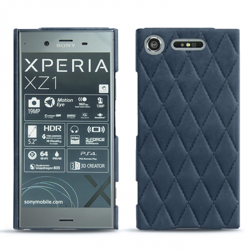 Capa em pele Sony Xperia XZ1Jean vintage - Couture ( Pantone #2f414f  ) 