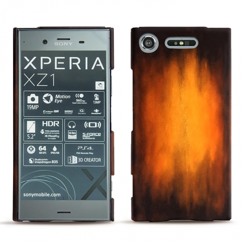 Custodia in pelle Sony Xperia XZ1Fauve Patine
