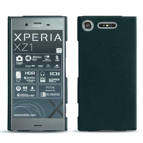 Lederschutzhülle Sony Xperia XZ1Vert séduisant ( Pantone #1d3c34 ) 