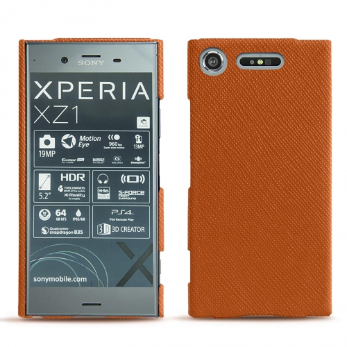 Capa em pele Sony Xperia XZ1Orange vibrant ( Pantone #e36b39 ) 
