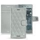 Housse cuir Sony Xperia XZ1 - Gris - Couture ( Nappa - Pantone W428C ) 