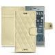 Housse cuir Sony Xperia XZ1 - Beige - Couture ( Nappa - Pantone 7502C ) 