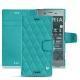 Housse cuir Sony Xperia XZ1 - Bleu fluo - Couture
