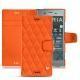 Sony Xperia XZ1 leather case - Orange fluo - Couture