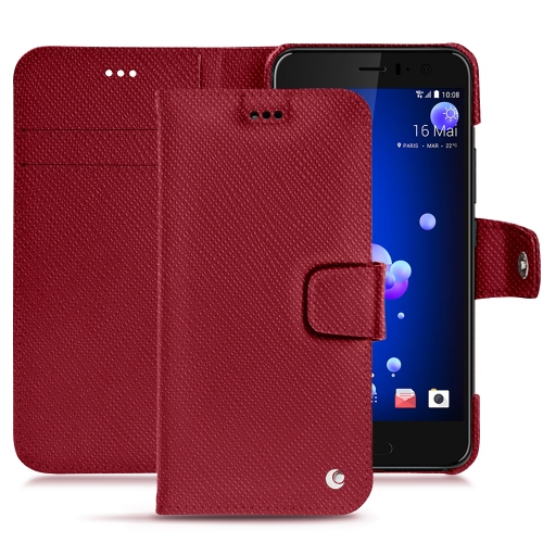Custodia in pelle HTC U11Rouge passion ( Pantone #a6192e ) 