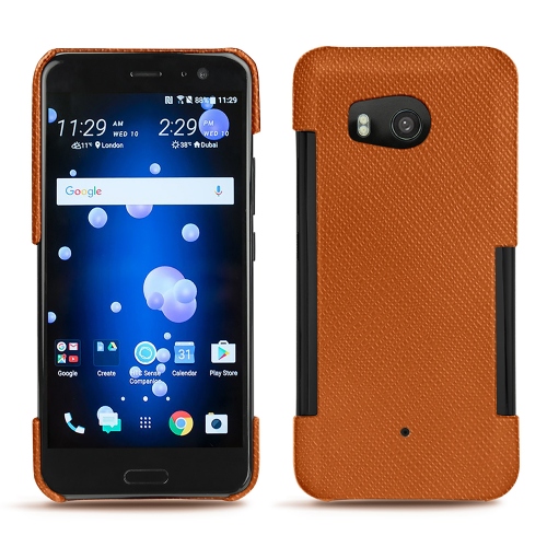 Lederschutzhülle HTC U11Orange vibrant ( Pantone #e36b39 ) 